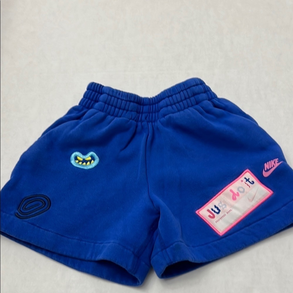 Nike Kids Royal Blue Shorts with Fun Patches